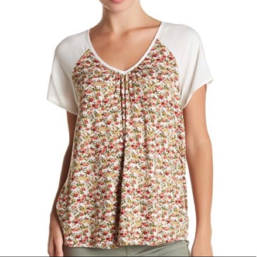 Floral Mixed Media Blouse by Pleione